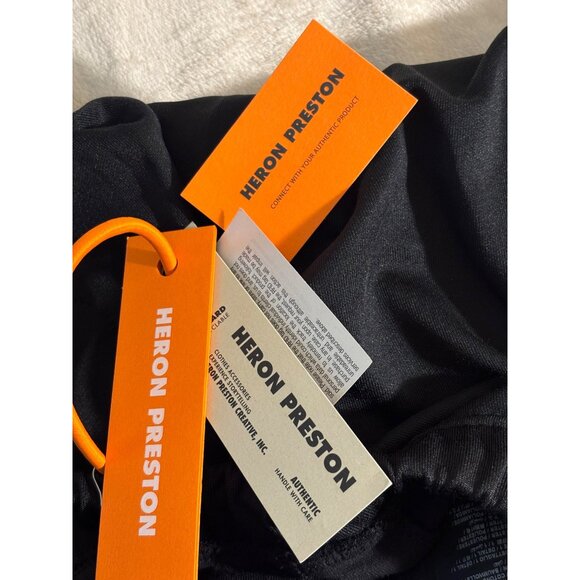 Heron Preston Black Jogger Pants With Orange Label - Picture 6 of 9